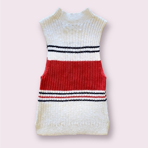 A&F Abercrombie & Fitch Red White Blue Sleeveless Sweater Vest Women US Size S - Picture 6 of 7